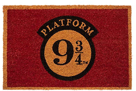 Grupo Erik: Zerbino ingresso esterno Casa Harry Potter, Platform 9 3/4, Fabbricato in Fibra di Cocco e con una Base in PVC Antiscivolo, 40x60 cm/Tappeto da esterno - Harry Potter gadget