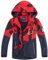 LAUSONS Manteaux Imperméables Enfant Camouflage Blouson Randonnée Garçon Coupe Vent Doublé Polaire avec Capuche Rouge 9-10 ans / 140cm
