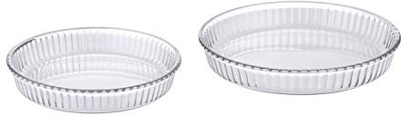 Pasabahce Borcam - Juego de 2 fuentes redondas de cristal transparente