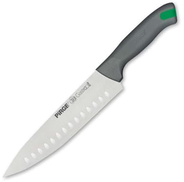 Pirge Gastro Kochmesser 21 cm Kullenschliff Profi Küchenmesser - Allzweckmesser - Chefmesser - Hochwertiger Edelstahl Profi Messer für Gastro Profi & Koch - Ergonomisches 7 Farben Einsatz Griffdesign