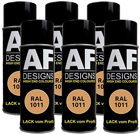 Alex Flittner Designs 6x RAL Lackspray Autolack Buntlack Spraydose RAL1011 BRAUNBEIGE matt