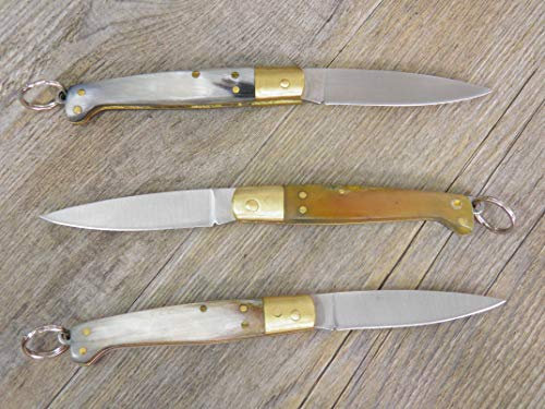 1x Knife Coltello 14 CM SARDO Sardegna Pattada Portachiavi Manico Corno di Bue
