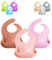 GODR7OY Lot de 3 bavoirs souples et pliables en silicone pour bébés Sakura