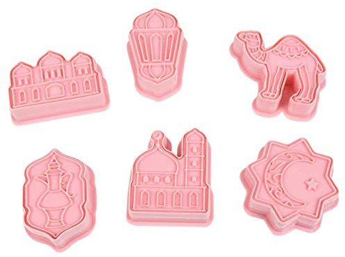 Primlisa Ausstechformen Ramadan Dekoration - Keks Formen Mubarak Ausstech Formen | 6Pcs Eid Mubarak Cookie Cutter | DIY Kuchen Back Werkzeuge Fondant Kuchen Form Party Decor