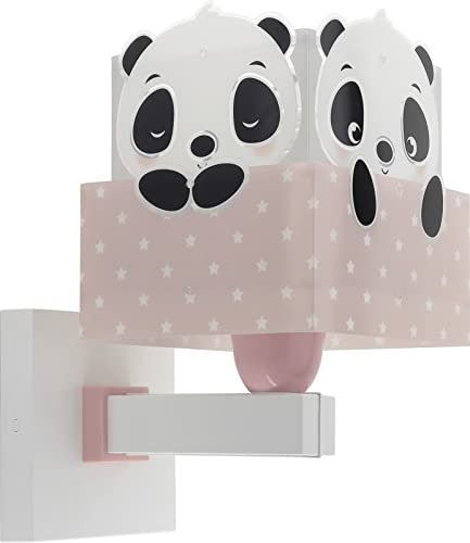 Dalber kinder Wandlampe, Kinderlampe Wandleuchte kinderzimmer Wolken tiere Pandabär Panda Rosa, 63169S, E27