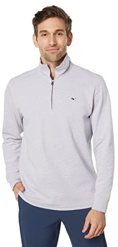 Vineyard Vines Men's Saltwater Quarter-Zip Pullover Sweater, Granite, Large