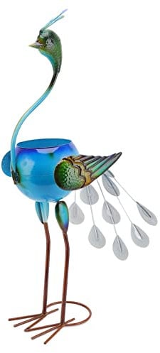 Garden Peacock Statue with Flower Pot, Simulation Metal Peacock Bird Planter Ornament Decoration Animal Sculpture for Outdoor Decor, 28.7
