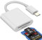 SD Card Reader Micro SD Memory Card Reader to Lightning Jack Adapter (2-in-1) Apple Card Reader Splitter Accessories Card Hub for iPhone 14 13 12 11 Pro Max Mini 8 7 Plus X Xs Xr Se 6 iPad Air