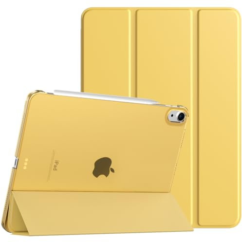 TiMOVO Funda para iPad Air 11 Pulgadas M3/M2 (2025/2024), iPad Air 5ª/4ª generación (2022/2020) 10,9 Pulgadas, Cubierta Trasera Tableta Inteligente con Auto Estela/Sueño, Amarillo Claro