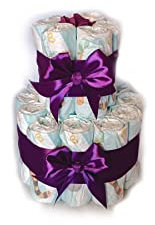 Windeltorte lila | Windelgeschenk Mädchen | Babygeschenk zur Geburt