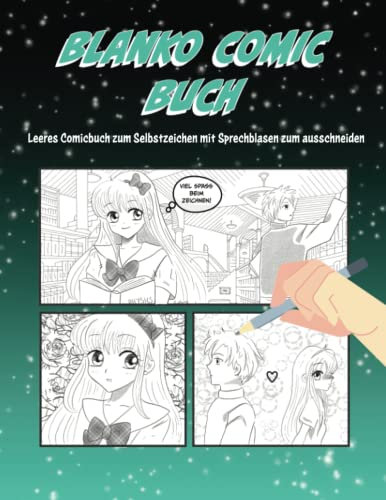 Comic Buch: Blanko Comic Buch zum selbst gestalten: Activity Buch mit Sprechblasen zum ausschneiden und kleben