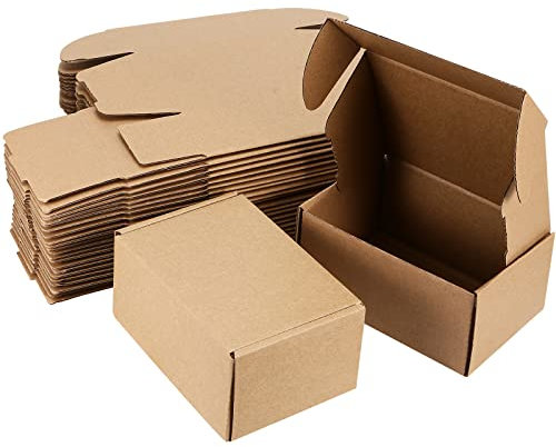 JEUIHAU 50 Pack Corrugated Shipping Boxes, 15 X 10 X 6 Cm Small Brown Packaging Cardboard Postal Carton Mailing Gift Parcel Boxes for Storing, Posting, Packaging, Shipping