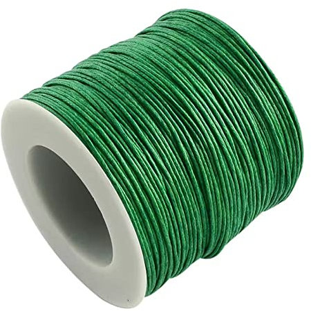 100 Yards Waxed Cotton Cord Thread 1mm Wax-Coated Beading String Rope for Necklace Bracelet Braided Jewelry Making Leather Sewing Macrame Vase Decor