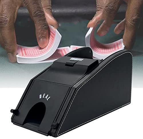 NGARY Mélangeur De Cartes De Casino Portable 2 en 1, Revendeur De Cartes Automatique avec Instructions, Gain De Temps, Facile À Utiliser, Batteur Électrique, pour Mélanger Et Distribuer des Cartes