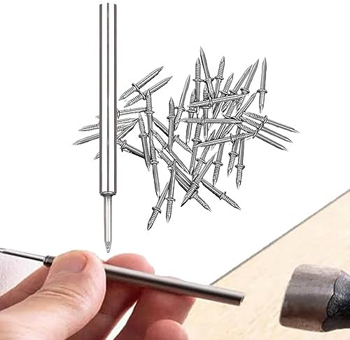 100 Pezzi Battiscopa A Doppia Testa Filo Chiodo Senza Cuciture, Chiodi a Doppia Testa, Viti di Sicurezza Invisibili con Manicotto specifico per Chiodi per la Manutenzione Domestica All'aperto