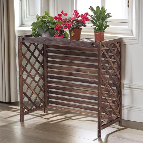 HRXQ Cubierta Aire Acondicionado Exterior Cubre Aire Acondicionado Exterior Soporte De Flor para Esconder El Aire Acondicionado, 4 Tamaños (Size : Medium)