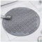 Moulaelos Tapis de douche rond antidérapant, 55 x 55 cm, tapis de douche avec ventouses, en PVC, lavable en machine, gris