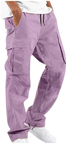 RLEHJN Arbeitshose MäNner Leicht Baumwolle Hosen Herren Regular Fit Cargohose Herren Outdoor Freizeithosen FüR Herren Lang Cargo wasserdichte Outdoor Hosen FüR Herren Mehrere Taschen