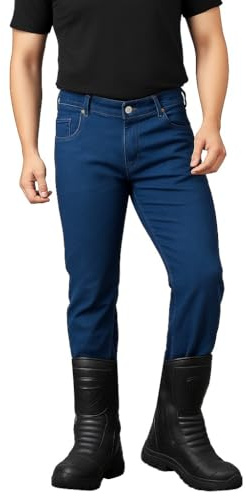 BGA - Jeans de motocicleta para hombre – Bikers Gear Australia pantalones de motocicleta protectores para hombre, corte clásico, con forro de Kevlar, azul, 48