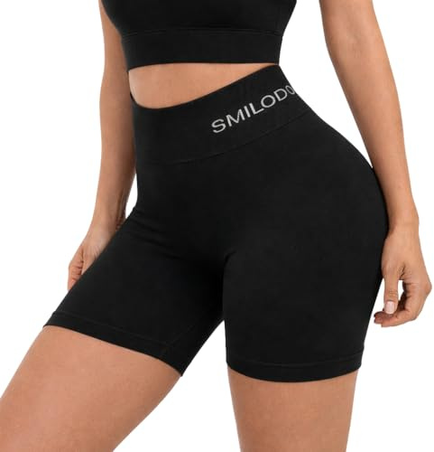 SMILODOX Shorts Damen Scrunch Azura - Seamless Radlerhose - High Waist Blickdichte Po Push Up Kurze Hose, Perfekte Länge für den Sommer