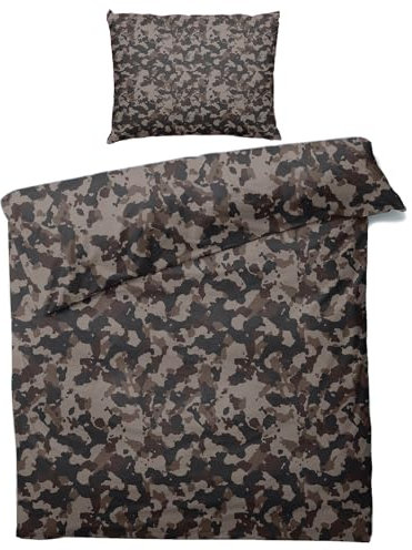 Sommer Bettwäsche 135x200 Camouflage - Militär Camo Bettbezug 135 x 200 2er Set, Weiche & Angenehme Mikrofaser Bettbezüge & Kissenbezug 80x80, Bettwäsche-Sets mit Reißverschluss E&-98