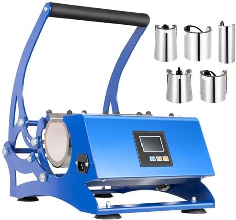 Dekltus Tassenpresse, 6 in 1 Tassenpresse Sublimationspresse, 600W Mug Heizpresse 0-200℃, Transferpresse für Becher Kaffeetasse Keramiktassen und Metalltassen DIY