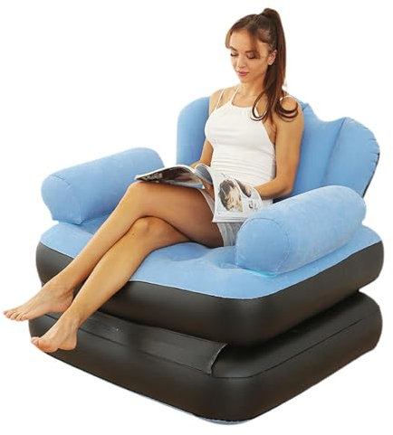 Aufblasbarer Stuhl | aufblasbares Sofa L-förmige Armlehne | Faultiersofa für Erwachsene praktisches aufblasbares Bett | aufblasbare Sofa-Rückenlehne | schwimmendes Sofa für Pool, Matratze zum