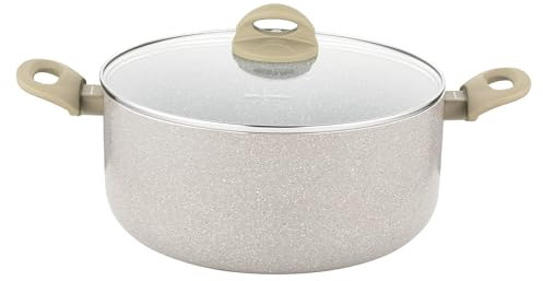 FLORINA Olla de aluminio ISLA 7L I 28 cm I Cacerola de aluminio con revestimiento antiadherente I Calentamiento rápido y uniforme I Asas suaves al tacto I Diseño estético