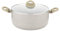 FLORINA Pot en aluminium ISLA 7L I 28 cm I Casserole en aluminium avec revêtement anti-adhésif I Chauffage rapide et uniforme I Poignées Soft-Touch I Design Esthétique, Beige