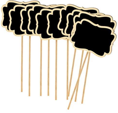 Angoily 20 Stück Kleiner Kreidetafelaufsätze Holz Schwarz Leichte Garten Pflanzenschilder Kreidetafeln Für Beschriftung Hochzeit Party Deko