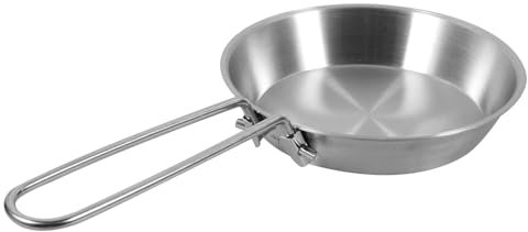 KOCKSHION Mini Stainless Steel Folding Tray for Eggs Non-Stick Egg Frying Pan Portable Cooking Skillet Ideal for Home and Camping