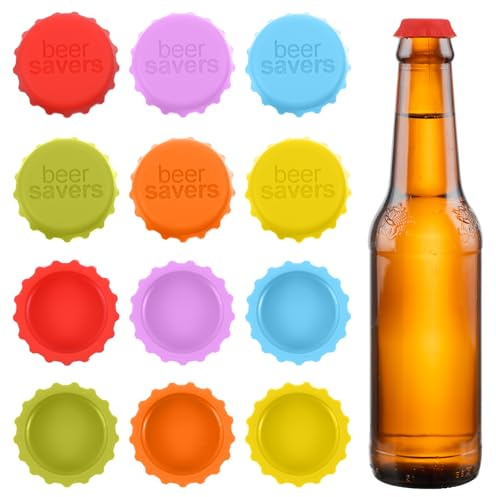 Classicseali 24PCS Silicone Bottle Caps,Reusable Soda Bottle Tops, Beer Silicone Cap for Bottles, for Home Brewing Beer Soft Drinks Wine Bottles Beers Soda Water Kitchen Gadget, 6 Colors