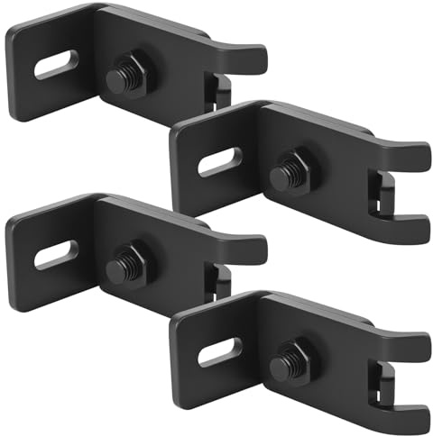 ANBEEISS 4 Pièces Supports de Fixation Murale ECO | Connecteurs Angle Profilés, pour Clôtures à Double Fil, Panneaux Grillagés Muraux