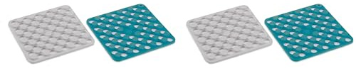 Joseph Joseph Duo Spot-On Set of 2 Silicone Trivets, Heat resistant table mats for hot pots and pans, Blue/White (Pack of 2)