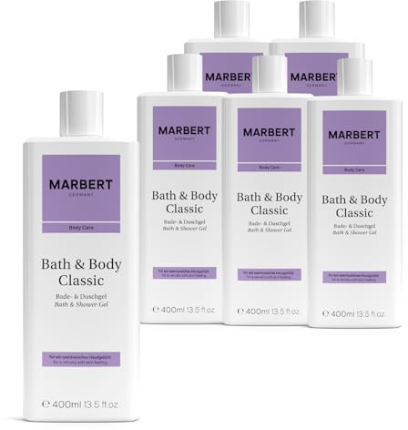 Marbert Bath & Body Classic 6 x 400 ml – Bade- & Duschgel mit Blumigem Chypre-Duft – Sanfte Reinigung & Geschmeidige Pflege für alle Hauttypen