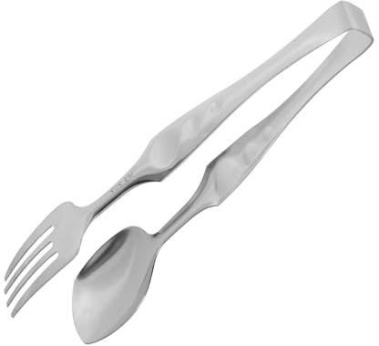 Pinza da Portata per Cibo in Acciaio Inox Argento, Leggera | Resistente al Calore e Ruggine, per Banchetti e Ristorazione, Utensile Pratico da Cucina