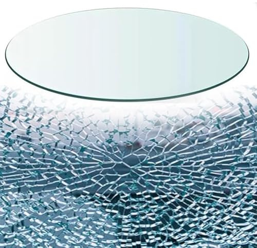 EYRMQWJPC Plateau de Table Transparent, Plateau de Table Rond en Verre trempé 11-40 Pouces(280mm/11in)