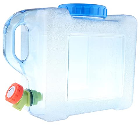 Fzaqwen Distributeur d'eau Portable Équipé de Robinet Récipient à Eau Poignée Solide Pompe Bidon Grand Goulot Plastique sans BPA Adapté pour Sorties Cuisine