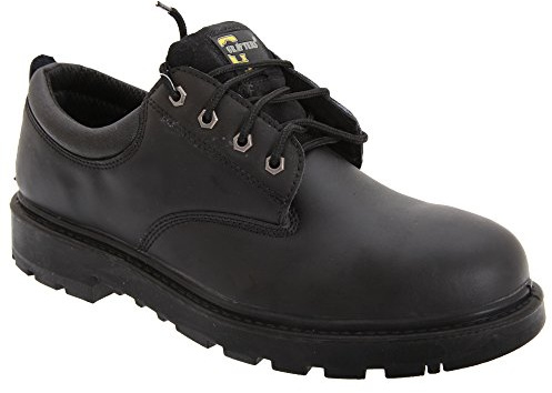 Grafters CONTRACTOR Unisex Leather Safety Shoes Black