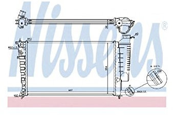 NISSENS Kühler Motorkühlung Kühler Wasserkühler Motorkühler Netzbreite 378mm Netzlänge 610mm Netztiefe 34mm 61318A