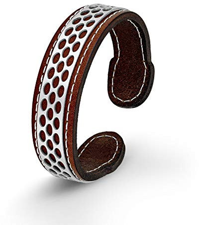 s.Oliver Herren-Armreif Edelstahl Leder 7.6 cm - 523806