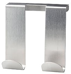 Fackelmann 61246 doppel-Türhaken aus Edelstahl, Quadrat, silber, 9,5 x 9 x 2,5 cm