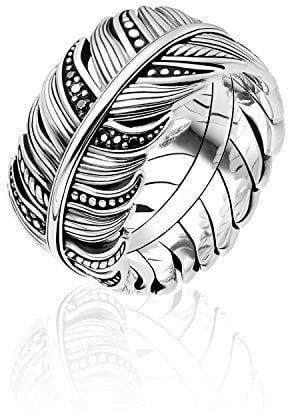 THOMAS SABO Ring Feder Pavé 925 Sterlingsilber, Geschwärzt