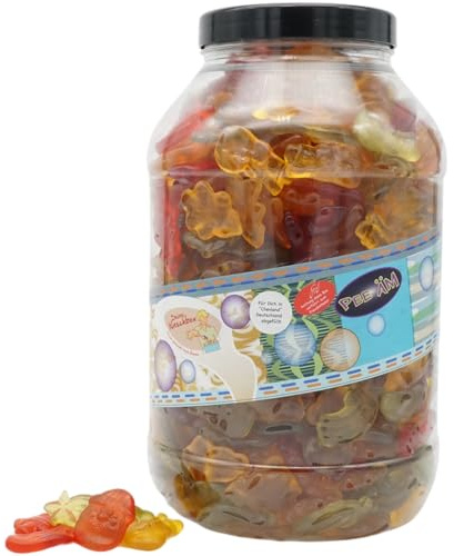 Deine Naschbox | Fruchtgummi Weihnachtsmischung | 3kg Mega Pot | XXL Großpackung - Stern Glocke Tannenbaum Schnee- & Weihnachtsmann