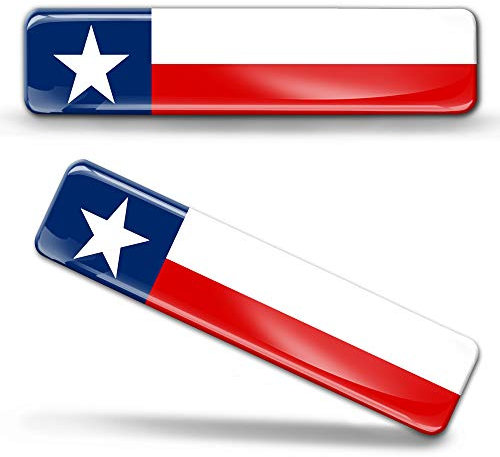 Biomar Labs® 2 x Aufkleber 3D Gel Silikon Stickers Texas USA Texanischem Flagge Fahne Flag Autoaufkleber F 24