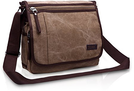 FANDARE Unisex Umhängetasche Herrentasche Segeltuch Damen Schultertasche Lehrertasche Laptoptasche für 10.9 Zoll Notebook Kuriertasche Große Aktentasche Schule Freizeit Reise Business Messenger Bag