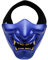 AOUTACC Airsoft Halbgesichtsmasken, Böser Dämon, Monster, Kabuki, Samurai, Hannya, Oni, Halbgesichtsschutzmasken für Maskenball, Party, Halloween, Cs War Game, BB Gun (blau)