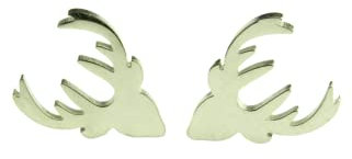 Edelstahl Ohrstecker Hirsch Geweih Stecker silbern