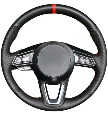 MEWANT Lenkradhülle für Mazda 3 Mazda 6 CX-3 CX-5 CX-9 für Toyota Yaris 2019 aus Kunstleder Mikrofaser Leder Lenkradbezug per Hand Nähen