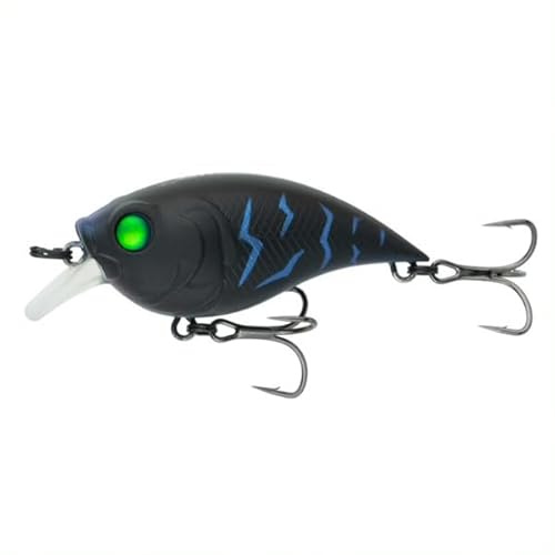 6th Sense Curve Finesse Squarebill – Bass Fishing Lure with Erratic Hunting Action for Shallow Water | 1–3 ft Diving Crankbait (Black Magic)